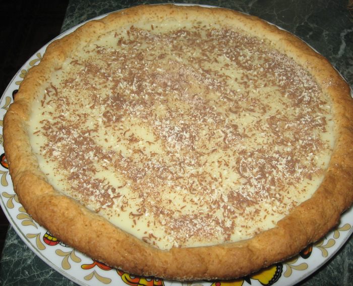 Песочный пирог с заварным кремом