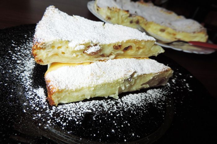 "Мятый" творожный пирог с лавашом