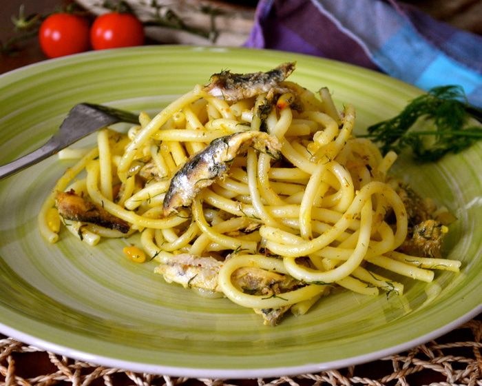 Паста с сардинами (pasta con le sarde)