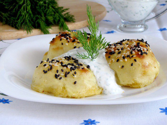 Картофельные зразы с капустой из духовки