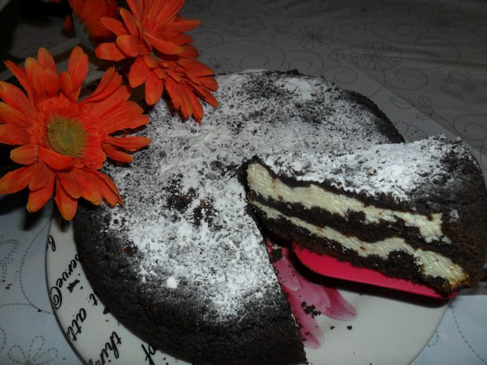 Шоколадно-творожный пирог