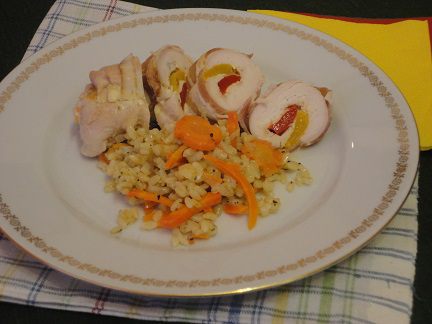 Куриные рулетики со сладким перцем