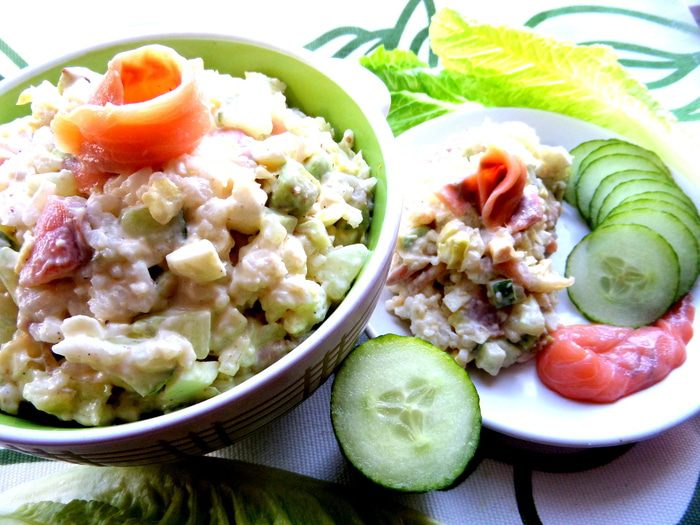 Cалат с красной рыбкой