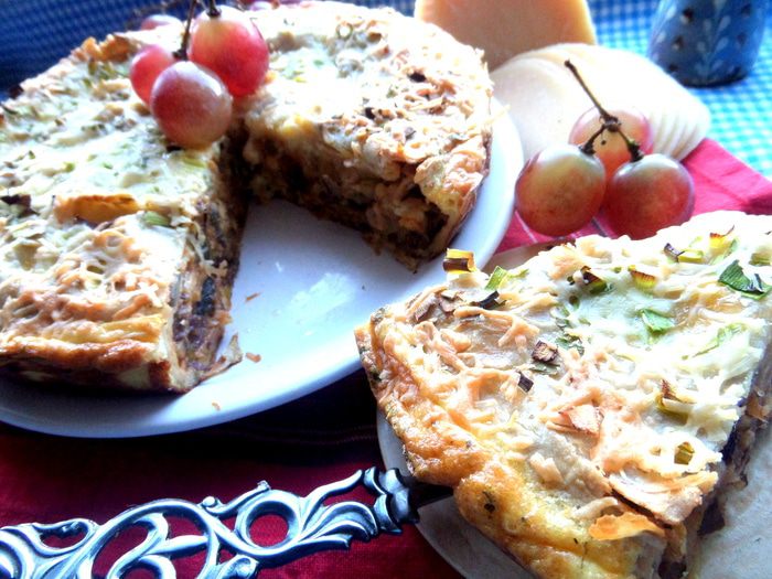 Пирог с грибами (из лаваша)