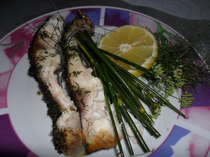 Рыба на подушке из фенхеля