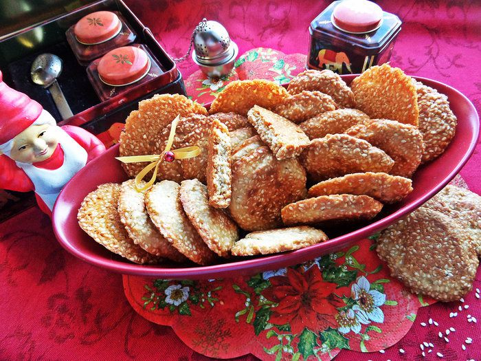 Хрустящее кунжутное печенье