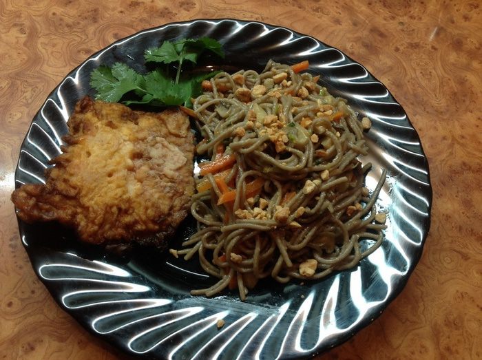 Лапша соба с овощами
