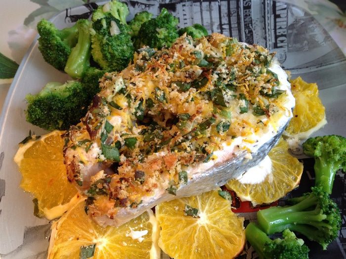 Семга в цитрусовой панировке