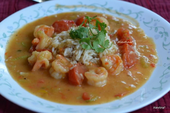 Креветки Etouffee